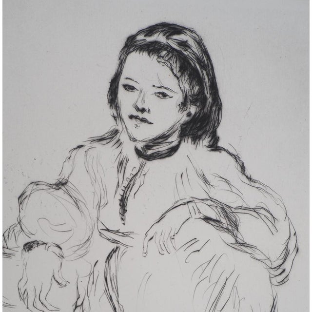 Lucien MAINSSIEUX (after) Crouching Moroccan, 1949 Drypoint engraving Signed in pencil by the artist Numbered out of...