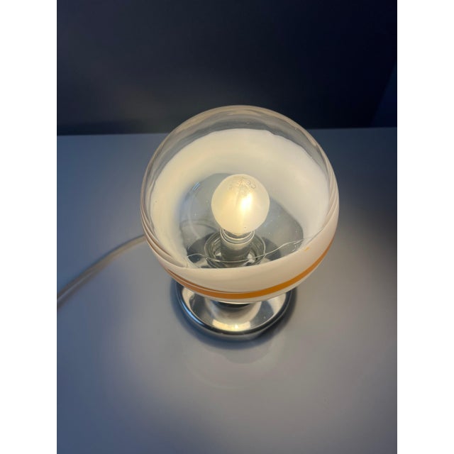 Orange Table Lamp in White Orange Glass Chrome from Doria For Sale - Image 8 of 11