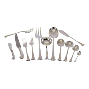 Vintage / New C. J. Vander Silverplate Onslow Pattern Flatware Set for 12- 90 Pieces