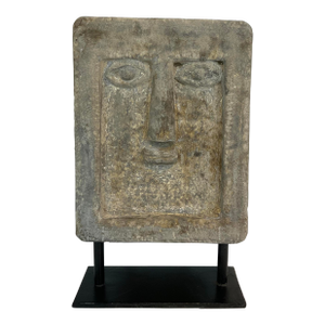 Currey & Company Mid-Century Modern Style Medium Concrete Mask on Stand Prototype