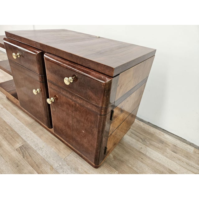 Art Deco Dressing Table in Walnut and Blond Walnut, 1940 For Sale - Image 4 of 16