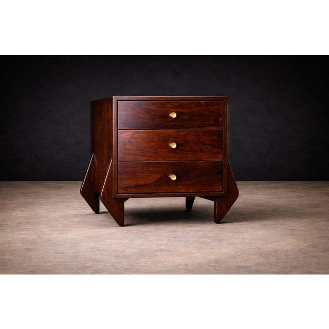 Brown Console/Night Stand in Hardwood Attributed to Jose Zanine Caldas, 1950s For Sale - Image 8 of 11