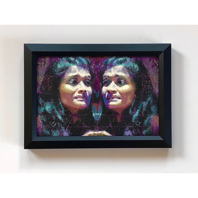 This diptych explores the theme of duality through the portrayal of a womans reflective expressions, captured in rich oil...