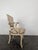 Louis XV Style Cream Lacquered Cabriolet Armchair and Damask Fabric For Sale - Image 4 of 6