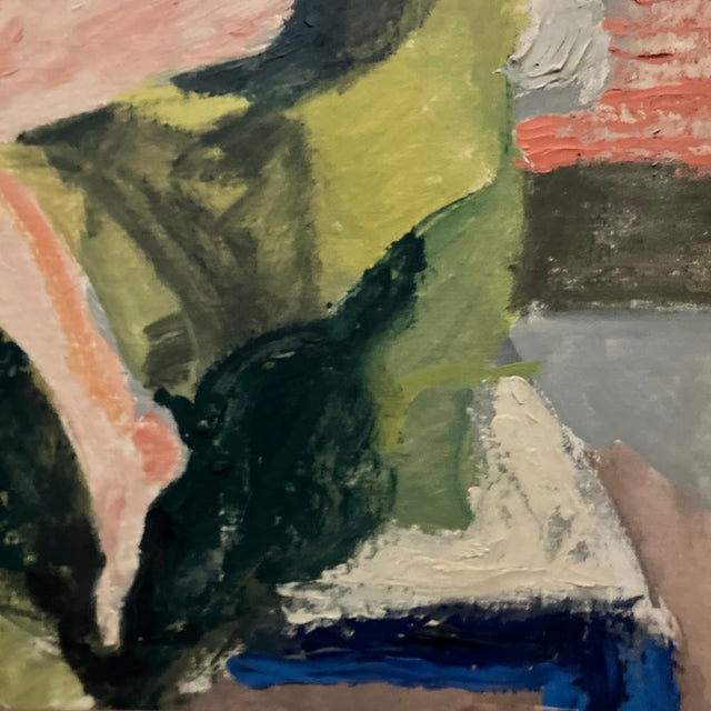 Figurative 1970’s Original Abstract Expressionist Female Nude Painting Vintage Oak Frame For Sale - Image 3 of 4