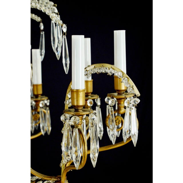 Mid 20th Century The Plaza Hotel Russian Crystal Dore Bronze Chandelier For Sale - Image 4 of 16