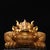 This is a substantial antique gilt bronze sculpture of a toad, likely representing the Jin Chan (Golden Toad), a mythical...