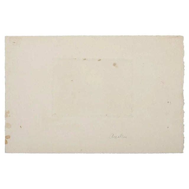 "Familar Scene" is an original print in etching technique on ivory-colored cardboard , by Maurice Asselin (1882-1947). In...