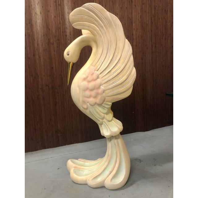 Large Hand Carved Wooden Swan Sculpture | Floor Standing For Sale - Image 10 of 12