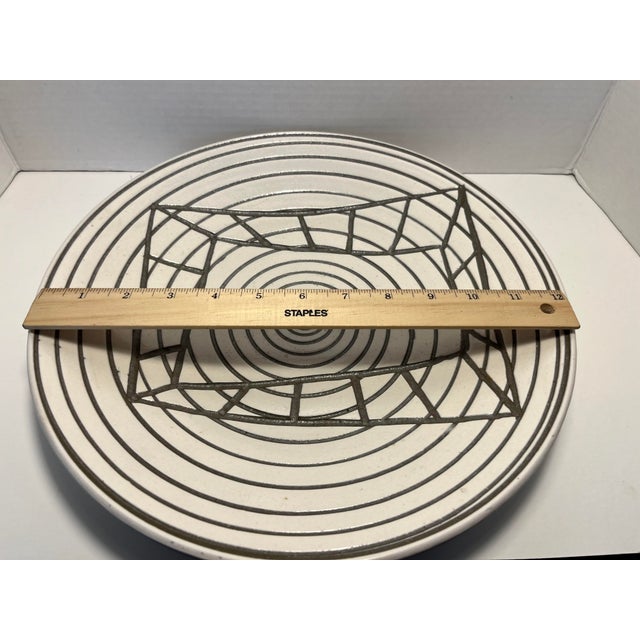 Vintage Studio Art Pottery Black & White Plate by California Artist Ross Thompson For Sale In Los Angeles - Image 6 of 6
