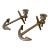 Pair of Mid-Century Italian Brass Anchor Candlestick Holders For Sale