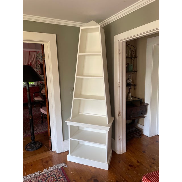 Mid-Century Modern Irwin and Lane Obelisk Bookcase Etagere With Pyramid Top For Sale - Image 3 of 9