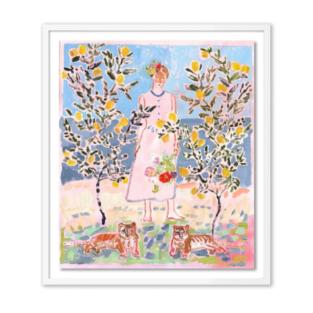 Anne-Louise Ewen Circe with Tiny Tigers by Anne-Louise Ewen in White Frame, Medium Art Print For Sale - Image 4 of 4