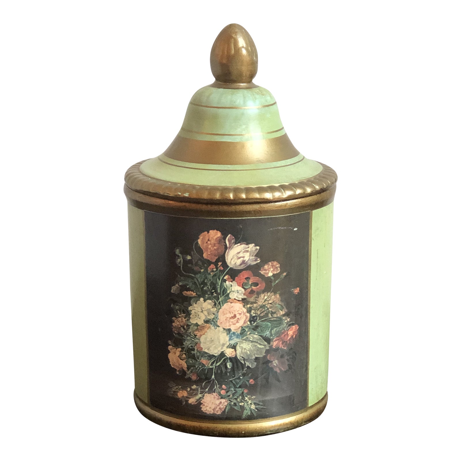 Vintage Florentine Ceramic Apothecary Jar, Italy Chairish