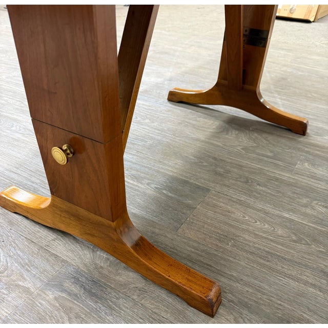 Vintage Mid Century Modern Walnut Convertible Dining and Coffee Trestle Table For Sale - Image 11 of 18