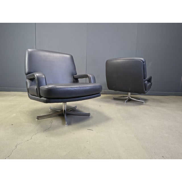 Mid-Century Modern Swivel Chairs by Bernd Munzebrock for Walter Knoll, 1970s, Set of 4 For Sale - Image 3 of 12