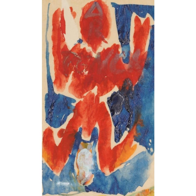 Max Neumann and Eta Bender, Figurative Composition, 1970, Mixed Media Drawing For Sale - Image 3 of 6