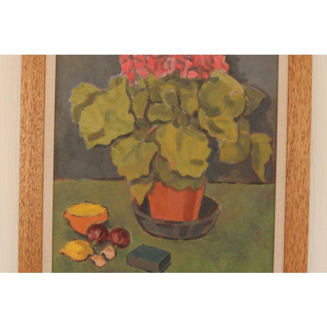 Olax, Pink Hydrangea with Fruit, 1950, Oil on Panel, Framed For Sale - Image 10 of 18