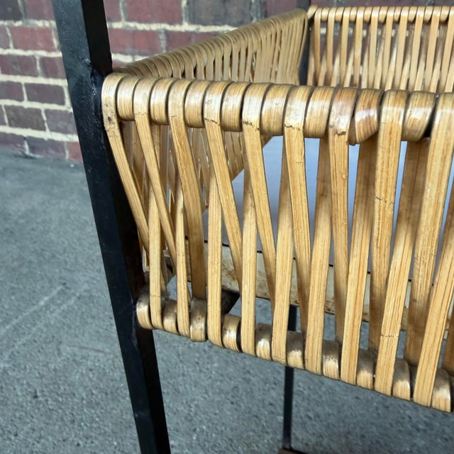 Arthur Umanoff Etagere With Mayan Sun Mid Century Caned Iron For Sale - Image 9 of 12