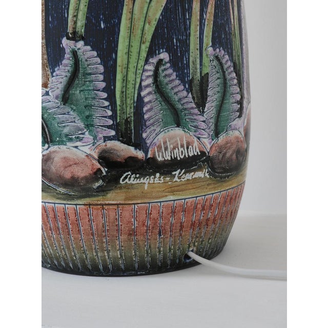 Large Scandinavian Modern Ceramic Table Lamp attributed to Ulla Winblad, Sweden, 1960s For Sale - Image 13 of 17