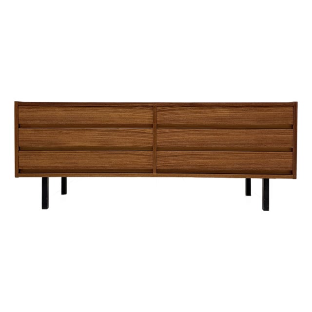 Low Mid-Century Walnut Sideboard, 1960s For Sale