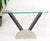 Artedi Late 20th Century V Shape Marble Base Thick Glass Top Modern Custom Design Console Table For Sale - Image 4 of 12