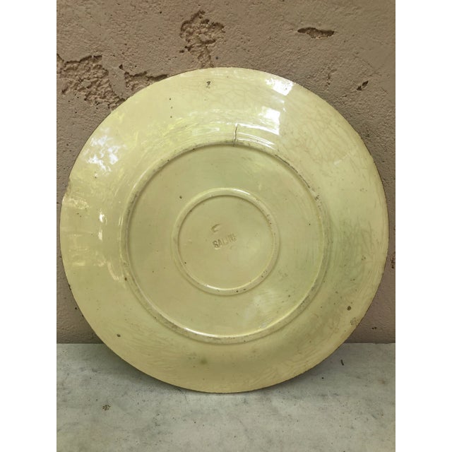 Late 19th Century C.1890 Majolica Paradise Bird and Flowers Salins For Sale - Image 5 of 6