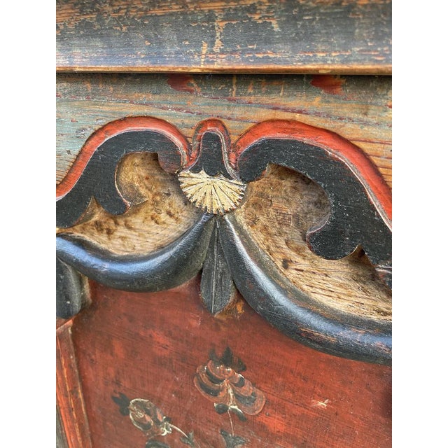 1822 Alpine Blue Floral Painted Blanket Chest For Sale - Image 11 of 18