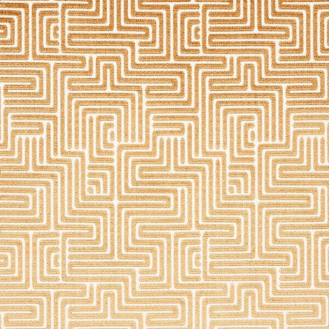 Schumacher Lisboa Velvet Fabric in Gold For Sale