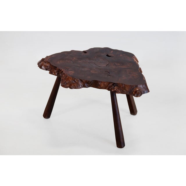 Brutalist Burlwood Tree Trunk Coffee Table For Sale - Image 3 of 5