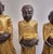 Black Set of Three Large Carved Gilt Thai Monks on Scroll Base, Late 20th Century For Sale - Image 8 of 14