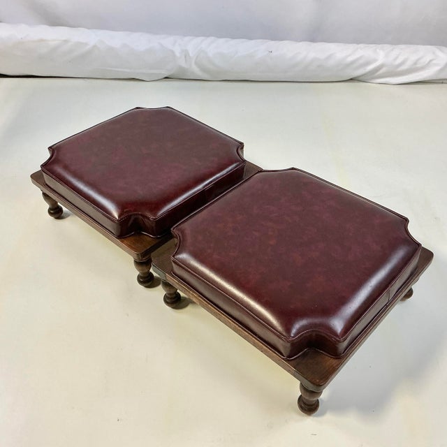 Wood Mid-Century Boho Chic Arts & Crafts Stacking Footstools - A Pair, Ethan Allen Attributed. For Sale - Image 7 of 9