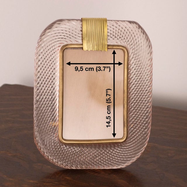 Metal Murano Glass and Twisted Brass Picture Frame, Italy, 1990s For Sale - Image 7 of 12