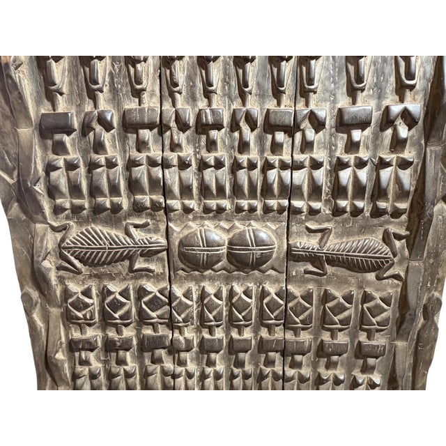 African Vintage Dogon Granary Door With Crocodiles /Figures Mali African 72.5" H For Sale - Image 3 of 9