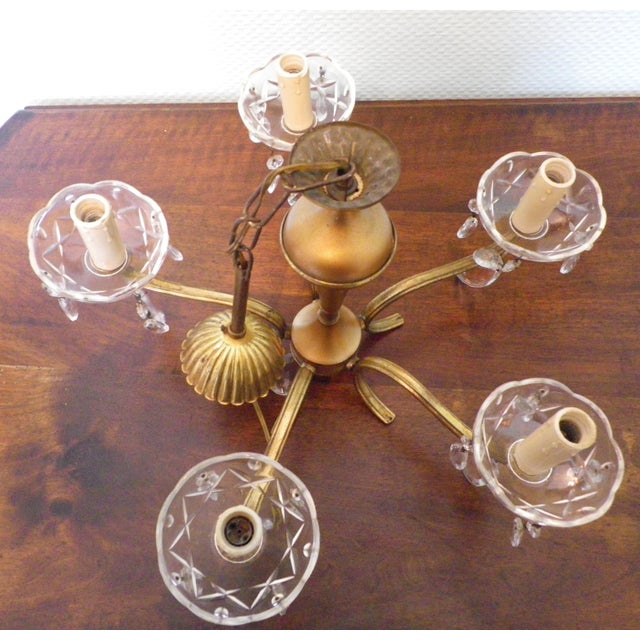 Vintage Five-Light Chandelier in Glass and Metal, 1960s For Sale - Image 18 of 18