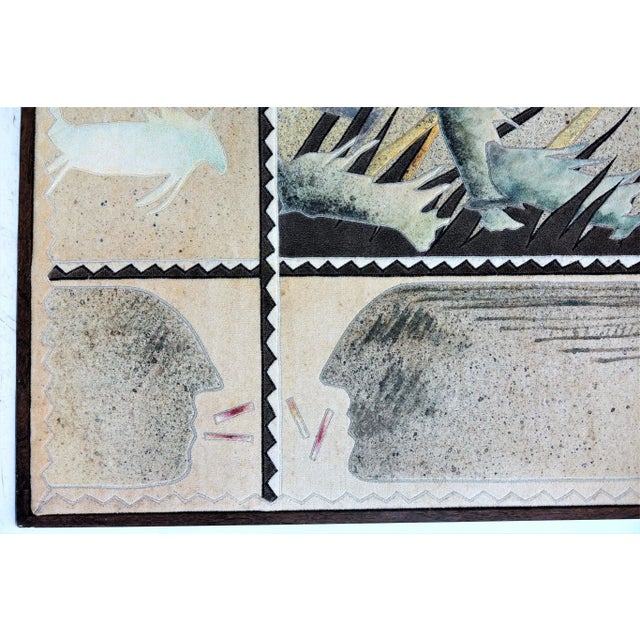 Brown Very Large Late 20th Century American Indian Original Textile Piece by Artist Dana Boussard Shaw For Sale - Image 8 of 10