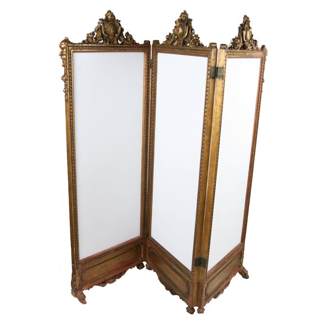 Gold Antique French Screen Circa 1880 For Sale - Image 8 of 10