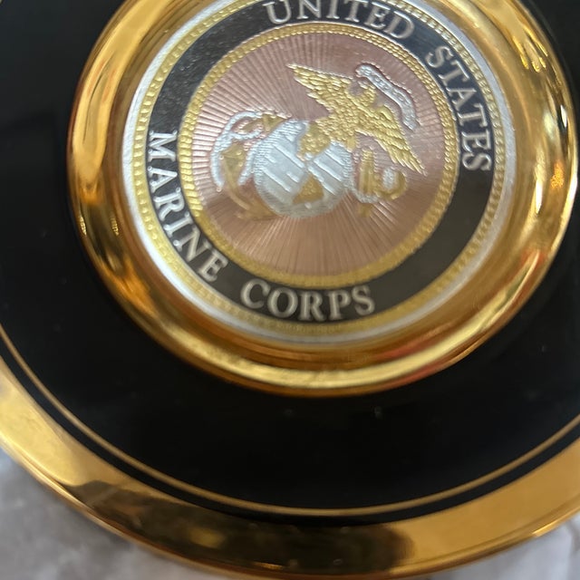 American Vintage Gold United States Marine Corps Plate For Sale - Image 3 of 4