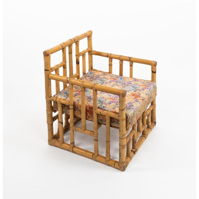 Mid-Century Bamboo and Rattan Armchairs attributed to Vivai del Sud, Italy, 1970s, Set of 2 For Sale - Image 13 of 16