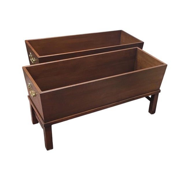 Brown A Pair Mid 20th Century Chippendale Planters For Sale - Image 8 of 8