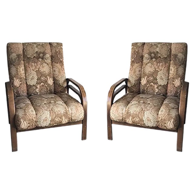Set of Vintage Art Deco Armchairs, 1930s For Sale