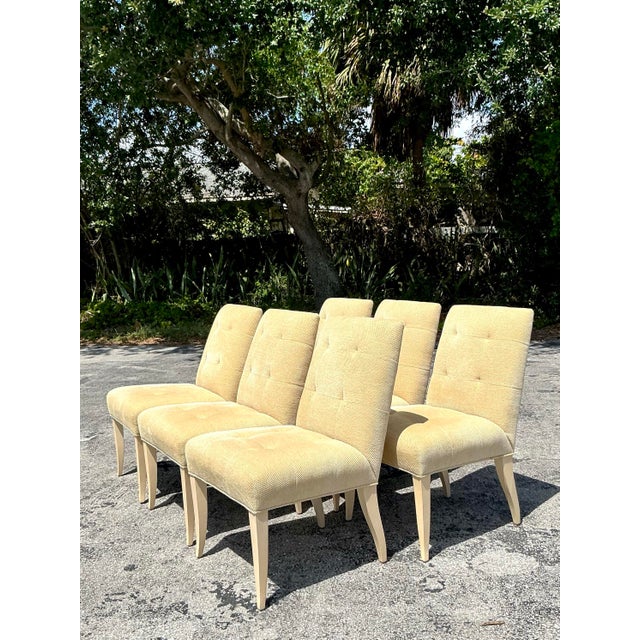 Vintage Boho Donghia Tufted Dining Chairs - Set of 6 For Sale In West Palm - Image 6 of 12