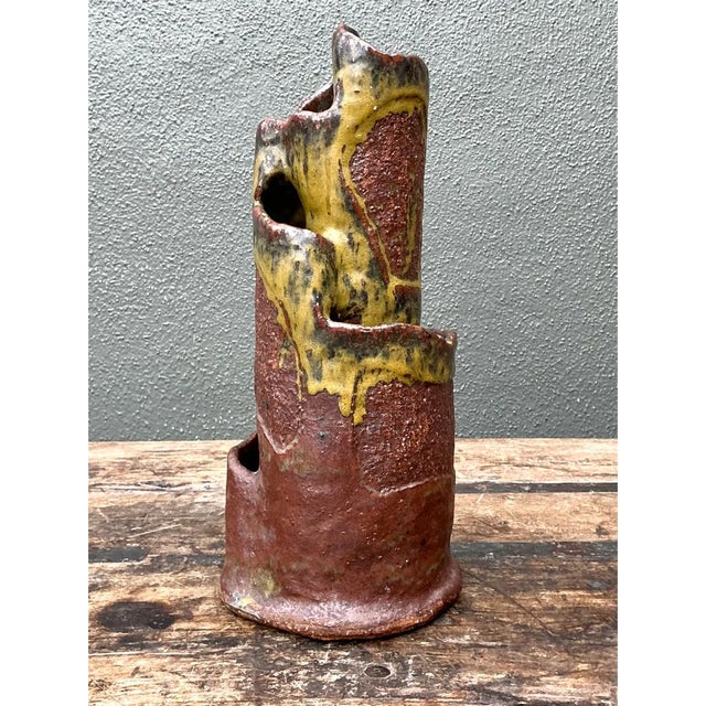 Ceramic Vintage Abstract Pottery Vase For Sale - Image 7 of 12