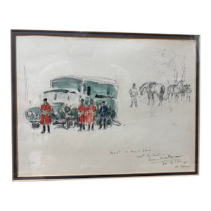 Watercolor Signed by Joseph-Marie Le Tournier
