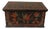 18th Century Folk Art Painted Wooden Box Antique Hand Painted Keepsake Chest Primitive Scandinavian Storage Box For Sale