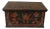 Hold 18th Century Folk Art Painted Wooden Box Antique Hand Painted Keepsake Chest Primitive Scandinavian Storage Box For Sale