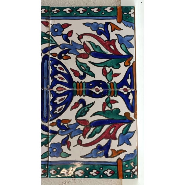This decorative ceramic tile panel is an authentic example of Austrian Jugendstil from the early 20th century. The panel...