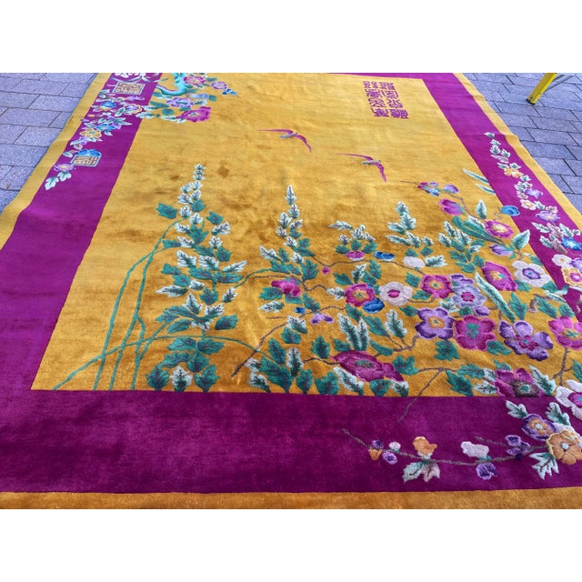 Title: Timeless Elegance: A Handmade Art Deco Chinese Wool Carpet from the 1920s Introduction: Step into a world of...