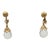 Vintage 1960s Signed Napier Goldtone Faceted Glass Drop Pierced Earrings - 2 Pieces For Sale