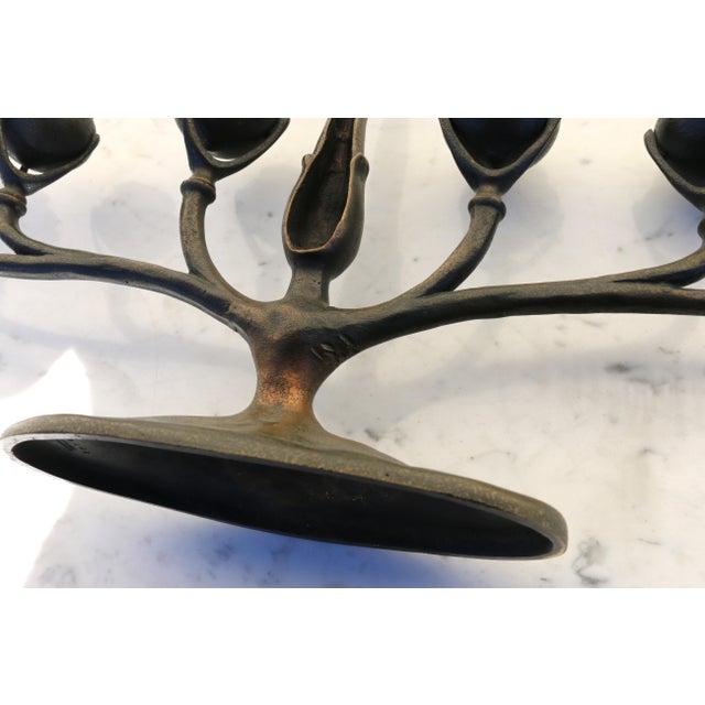 Tiffany Studios New York Art Nouveau Bronze Six-Light Candelabra, Circa 1910s For Sale - Image 15 of 18